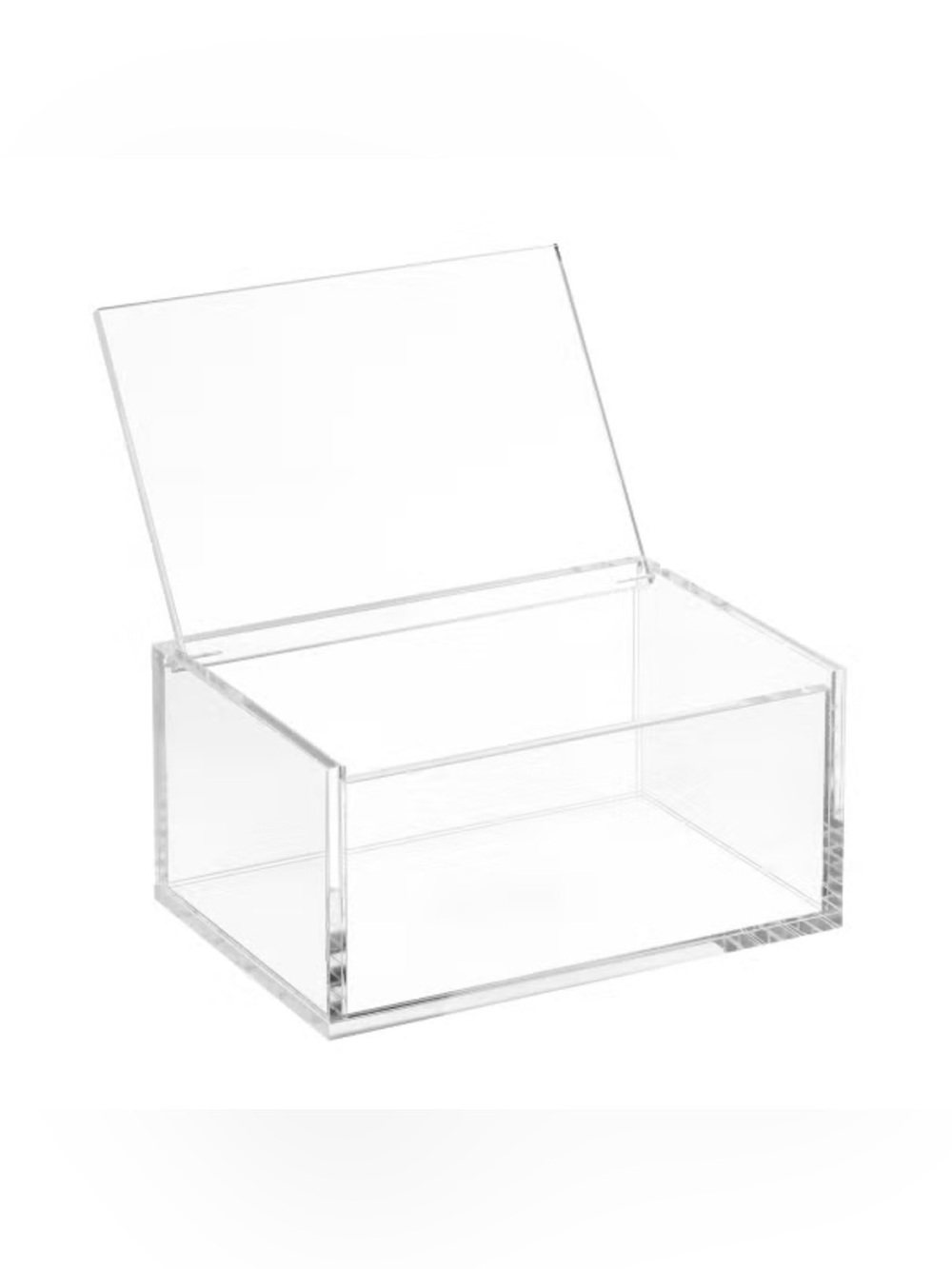 💎Lot 5 Container Store Clear Acrylic Storage Boxes Organizer Luxe Hinged lid NIP